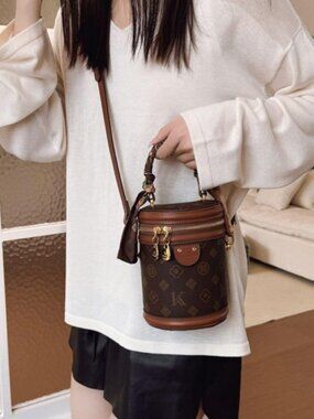 Top Handle Bucket Crossbody Bag